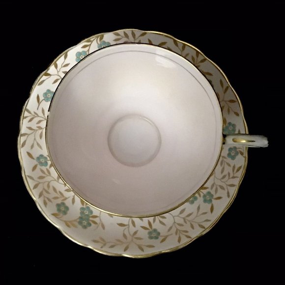 Vintage Tuscan Tea Cup and Saucer Fine English Bone China Pink Gold Turquoise - Picture 4 of 8